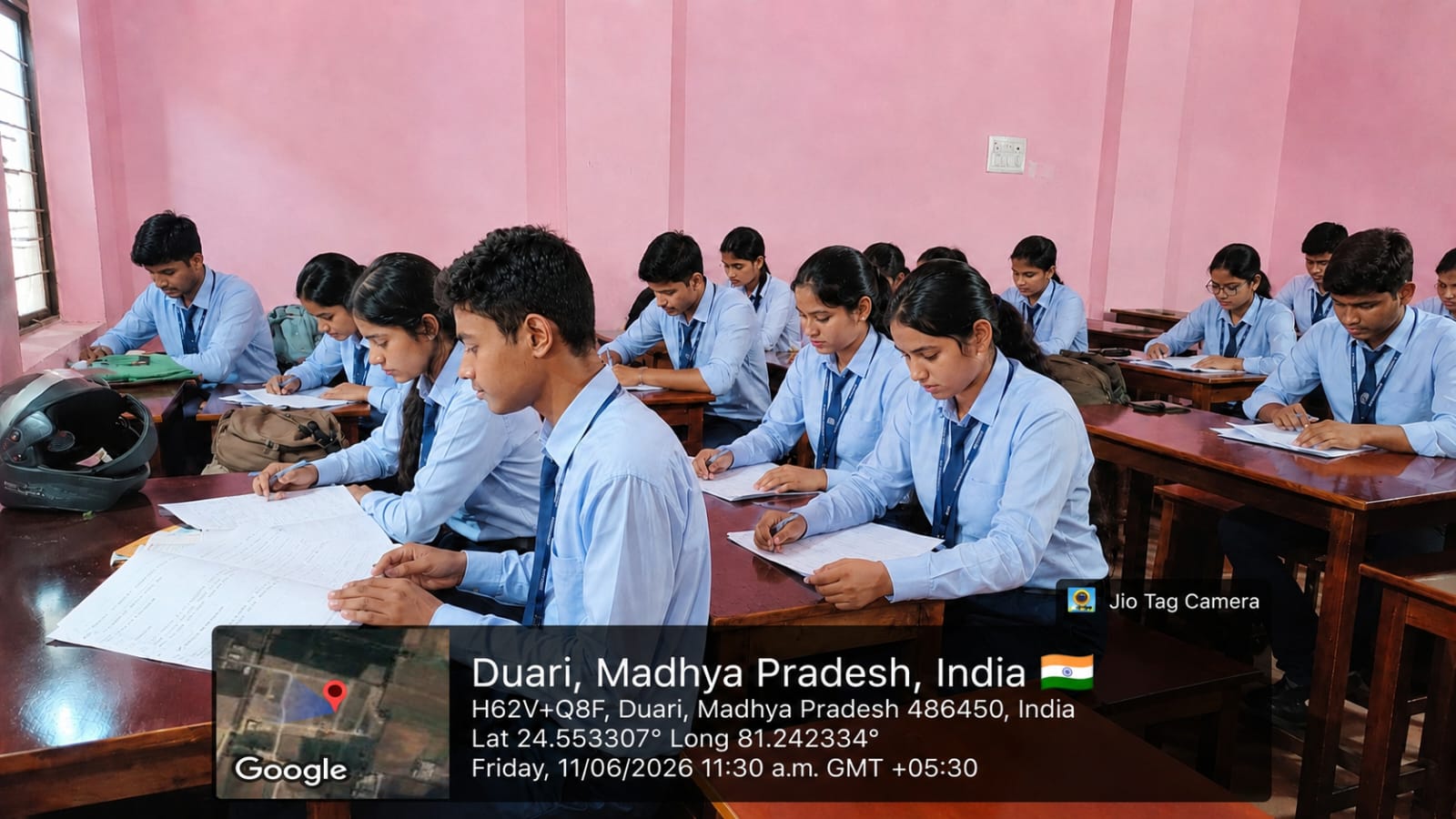 Exam day in a rural classroom